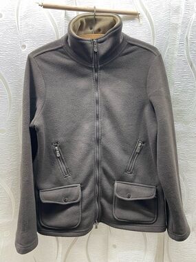 CYC‎ Fleece Jacket Mens Small Grey Full Zip Mock Neck Cargo Pockets Excellent